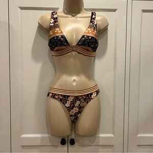 Rip Curl Black and Gold Bikini Set